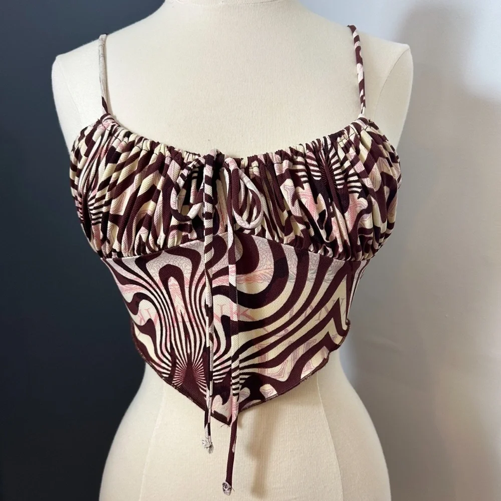 NEW! URBAN OUTFITTERS CROP TOP Stretchy NWT Spring Summer Size Small Festival - Picture 3 of 11